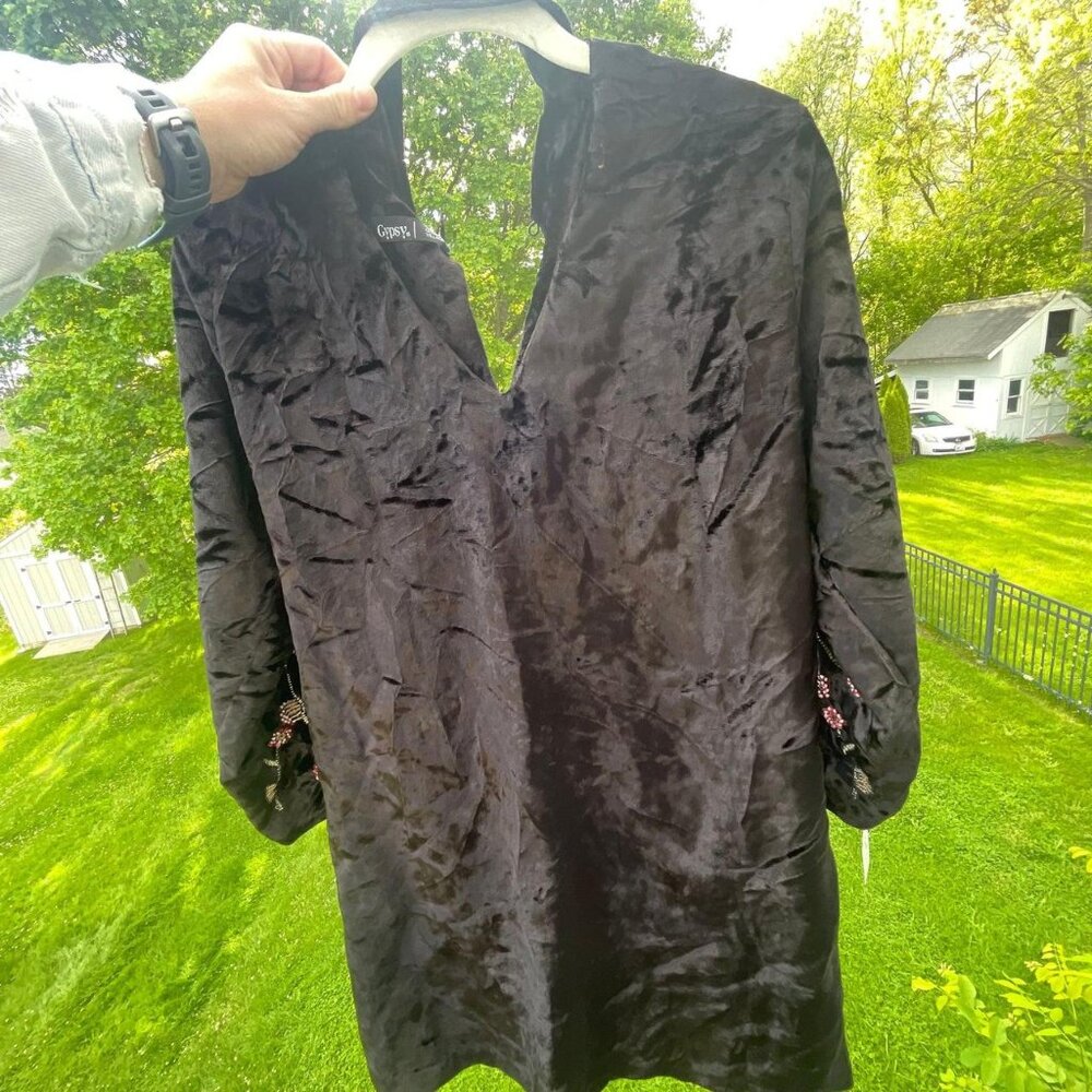 NWT Gypsy05 Embellished Velvet Mini Dress